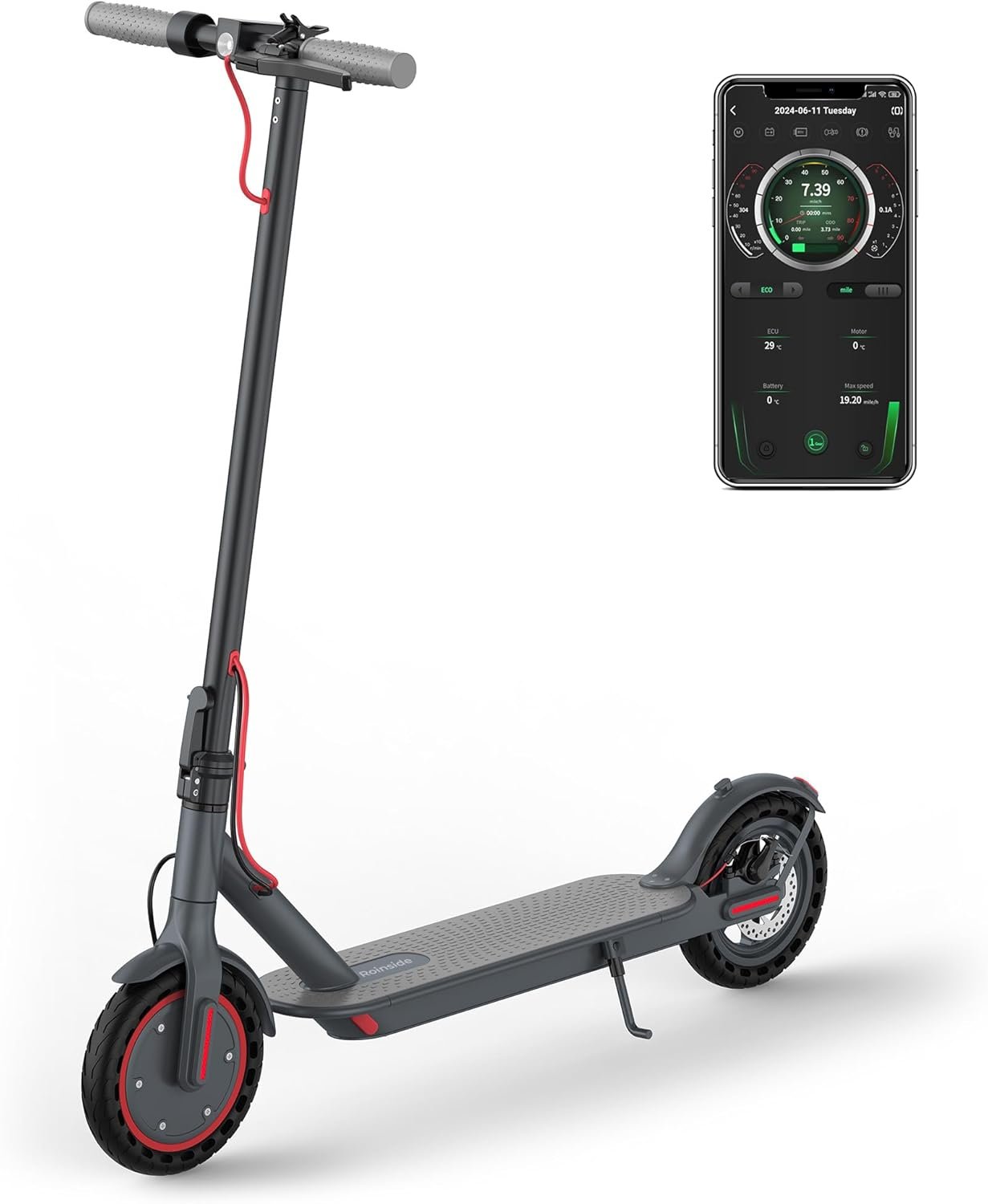 Electric Foldable Commuting Scooter for Adults with Double Braking System and App