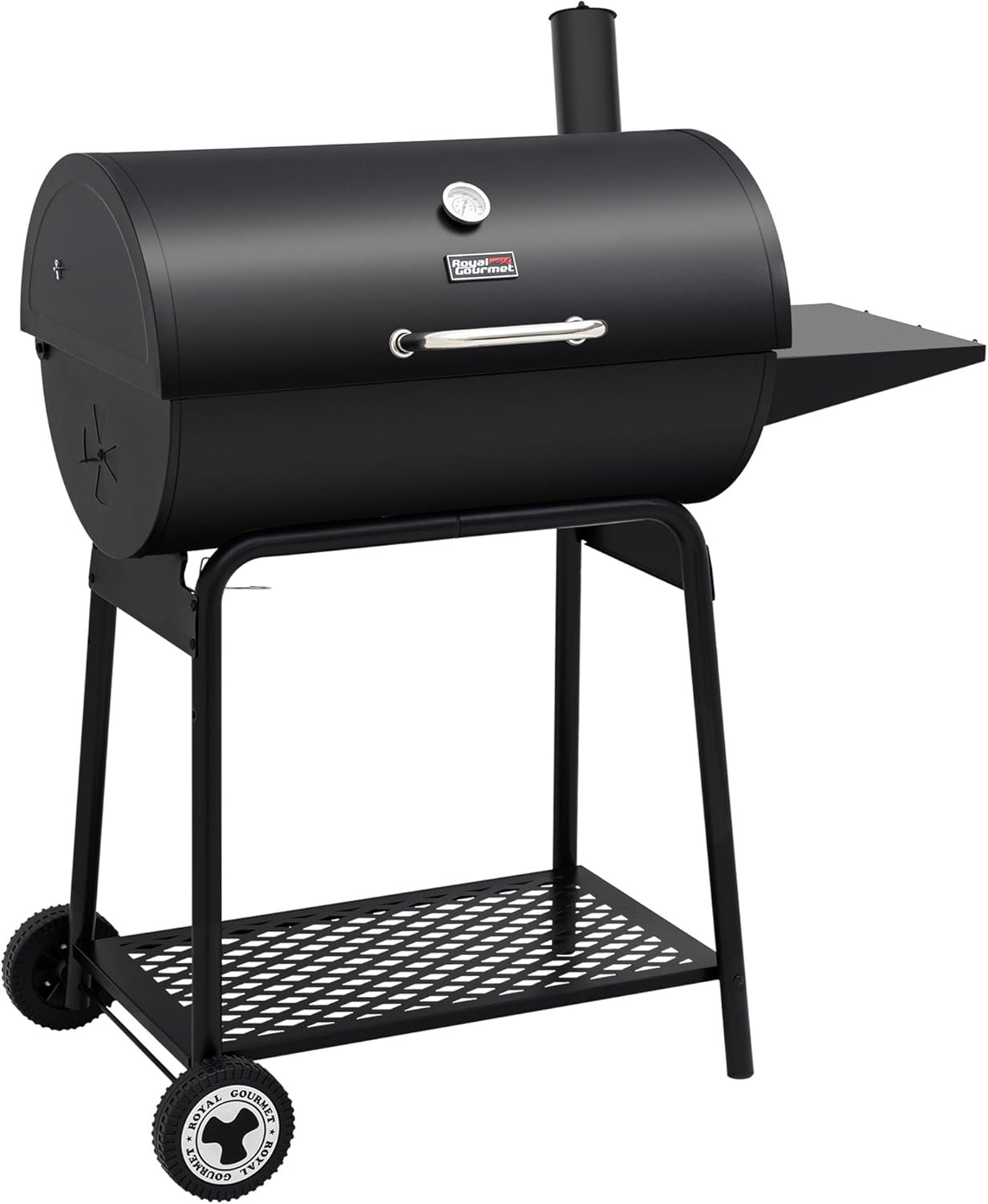 Royal Gourmet CC1830 30 Inch Barrel Charcoal Grill with Side Table