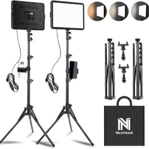 NiceVeedi Studio Light 2-Pack LED Video Light Kit