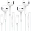 Apple Earbuds, iPhone Wired with Lightning Connector [Apple MFi Certified] Wired Earphones with Microphone Volume Control Music and Calling Headphones for iPhone 14/13/12/11/SE/X/XR/XS/8/7-2 Pack