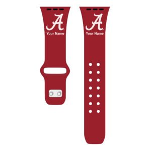 Alabama Crimson Tide Personalized Silicone Apple Watch Band