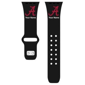 Alabama Crimson Tide Personalized Silicone Apple Watch Band