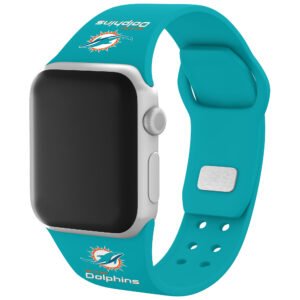 Aqua Miami Dolphins Silicone Apple Watch Band