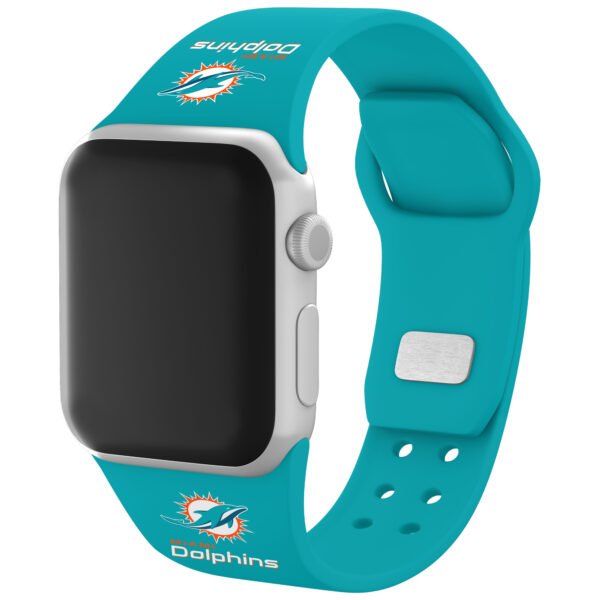 Aqua Miami Dolphins Silicone Apple Watch Band Aqua Miami Dolphins Silicone Apple Watch Band