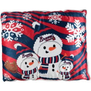 Atlanta Braves 20'' x 26'' Holiday Snowman Bed Pillow
