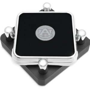 Auburn Tigers Silver 2-Piece Square Coaster Set