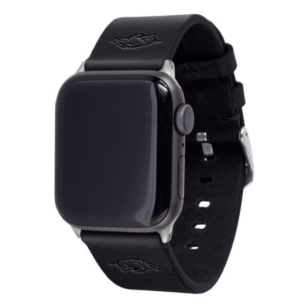 Black Arkansas Razorbacks Leather Apple Watch Band Black Arkansas Razorbacks Leather Apple Watch Band
