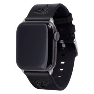Black Atlanta Falcons Leather Apple Watch Band