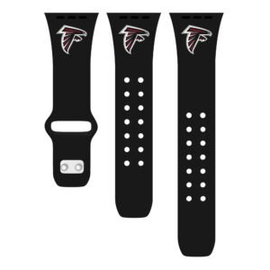 Black Atlanta Falcons Logo Silicone Apple Watch Band
