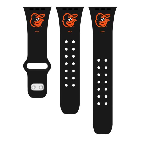Black Baltimore Orioles Logo Silicone Apple Watch Band Black Baltimore Orioles Logo Silicone Apple Watch Band