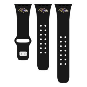 Black Baltimore Ravens Logo Silicone Apple Watch Band