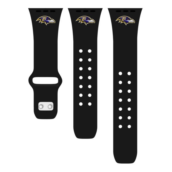 Black Baltimore Ravens Logo Silicone Apple Watch Band Black Baltimore Ravens Logo Silicone Apple Watch Band