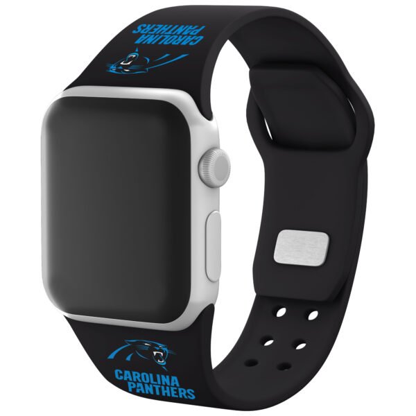 Black Carolina Panthers Silicone Apple Watch Band Black Carolina Panthers Silicone Apple Watch Band