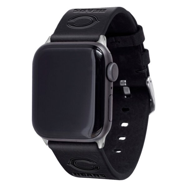 Black Chicago Bears Leather Apple Watch Band Black Chicago Bears Leather Apple Watch Band