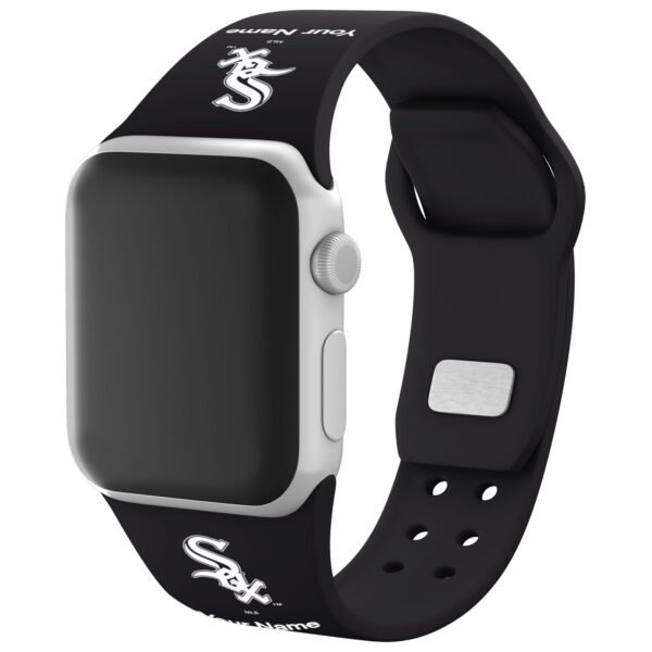 Black Chicago White Sox Personalized Silicone Apple Watch Band Black Chicago White Sox Personalized Silicone Apple Watch Band
