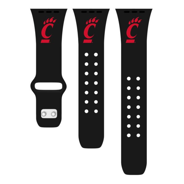 Black Cincinnati Bearcats Logo Silicone Apple Watch Band Black Cincinnati Bearcats Logo Silicone Apple Watch Band