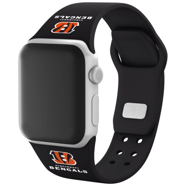 Black Cincinnati Bengals Silicone Apple Watch Band Black Cincinnati Bengals Silicone Apple Watch Band
