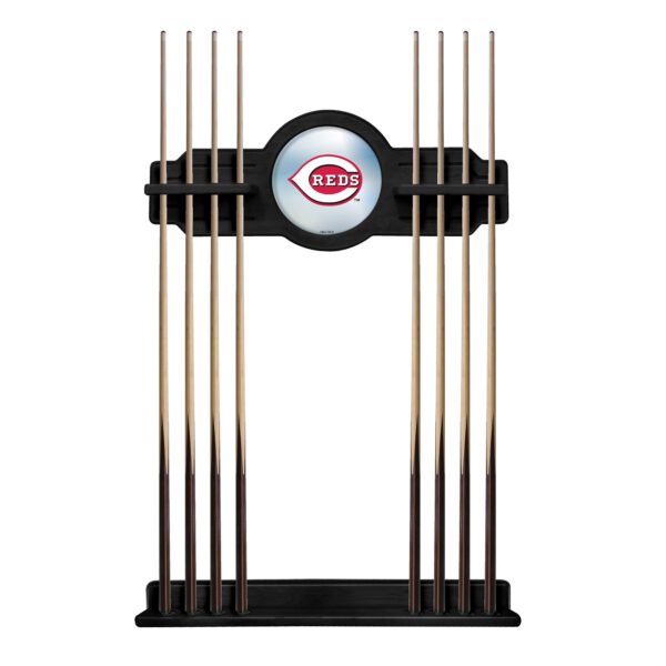 Black Cincinnati Reds Eight Stick Wood Pool Cue Rack Black Cincinnati Reds Eight Stick Wood Pool Cue Rack