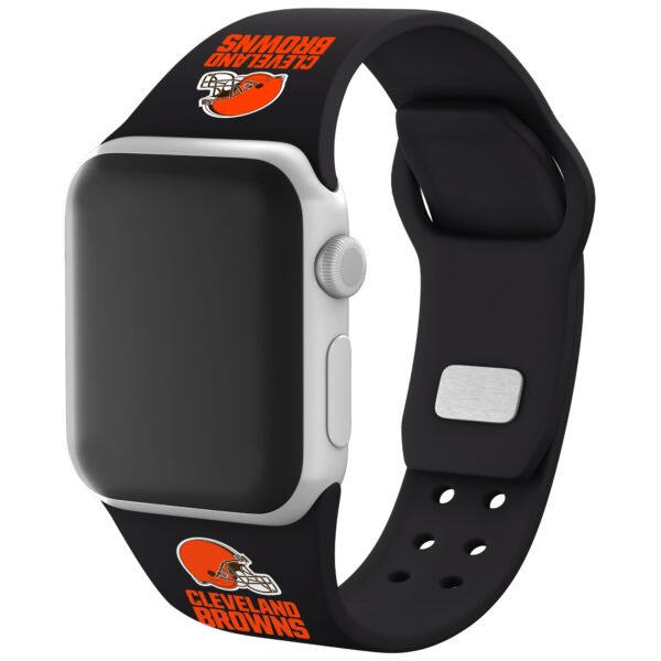 Black Cleveland Browns Silicone Apple Watch Band Black Cleveland Browns Silicone Apple Watch Band