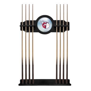 Black Cleveland Guardians Eight Stick Wood Pool Cue Rack