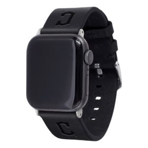 Black Cleveland Guardians Leather Apple Watch Band