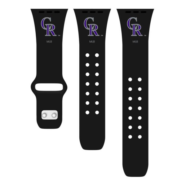 Black Colorado Rockies Logo Silicone Apple Watch Band Black Colorado Rockies Logo Silicone Apple Watch Band