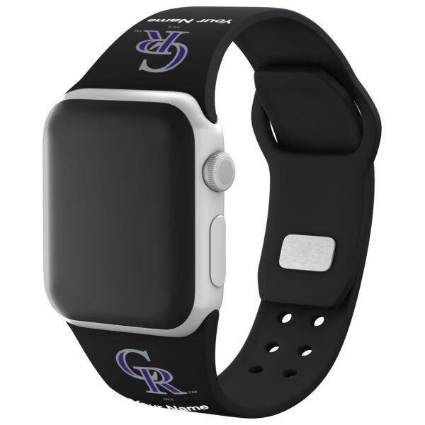 Black Colorado Rockies Personalized Silicone Apple Watch Band Black Colorado Rockies Personalized Silicone Apple Watch Band