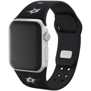 Black Dallas Stars Silicone Apple Watch Band