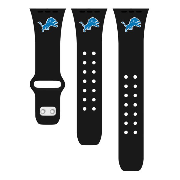 Black Detroit Lions Logo Silicone Apple Watch Band Black Detroit Lions Logo Silicone Apple Watch Band