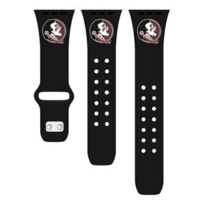 Black Florida State Seminoles Logo Silicone Apple Watch Band