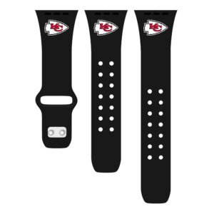 Black Kansas City Chiefs Logo Silicone Apple Watch Band