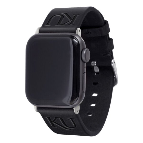 Black Kansas Jayhawks Leather Apple Watch Band Black Kansas Jayhawks Leather Apple Watch Band