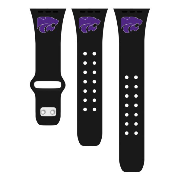 Black Kansas State Wildcats Logo Silicone Apple Watch Band Black Kansas State Wildcats Logo Silicone Apple Watch Band