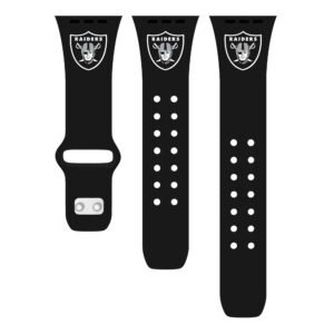 Black Las Vegas Raiders Logo Silicone Apple Watch Band