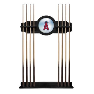 Black Los Angeles Angels Eight Stick Wood Pool Cue Rack