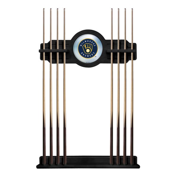Black Milwaukee Brewers Eight Stick Wood Pool Cue Rack Black Milwaukee Brewers Eight Stick Wood Pool Cue Rack