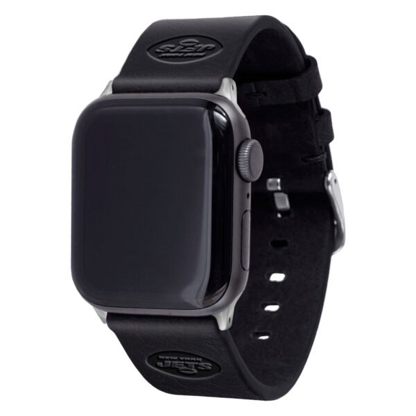 Black New York Jets Leather Apple Watch Band Black New York Jets Leather Apple Watch Band