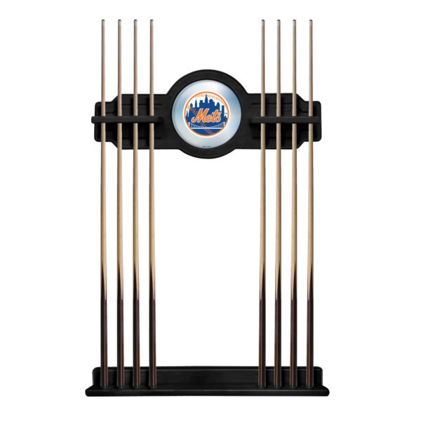 Black New York Mets Eight Stick Wood Pool Cue Rack Black New York Mets Eight Stick Wood Pool Cue Rack