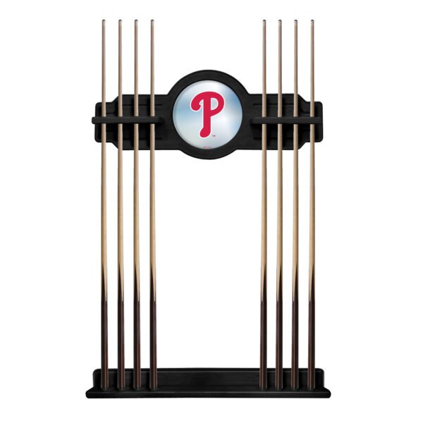 Black Philadelphia Phillies Eight Stick Wood Pool Cue Rack Black Philadelphia Phillies Eight Stick Wood Pool Cue Rack