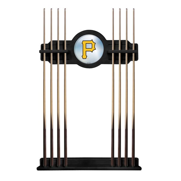 Black Pittsburgh Pirates Eight Stick Wood Pool Cue Rack Black Pittsburgh Pirates Eight Stick Wood Pool Cue Rack
