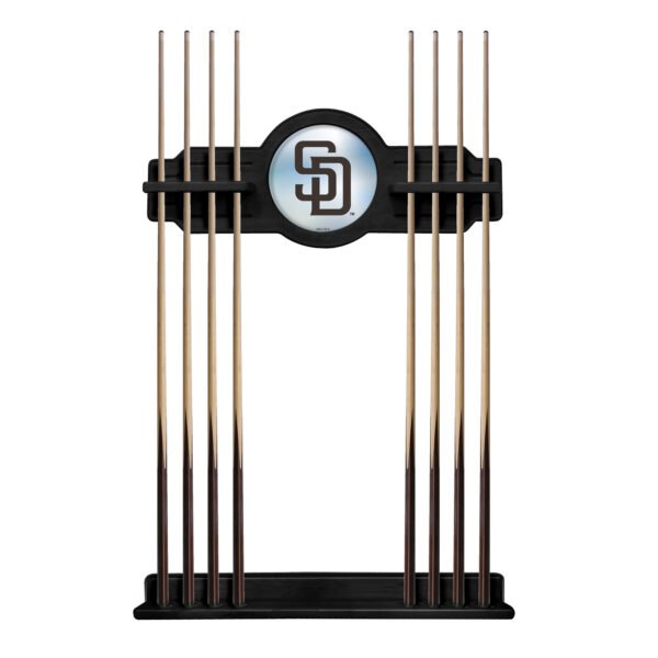 Black San Diego Padres Eight Stick Wood Pool Cue Rack Black San Diego Padres Eight Stick Wood Pool Cue Rack