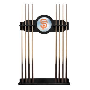 Black San Francisco Giants Eight Stick Wood Pool Cue Rack