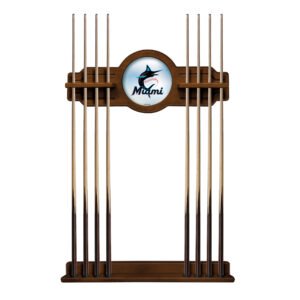 Chardonnay Miami Marlins Eight Stick Wood Pool Cue Rack
