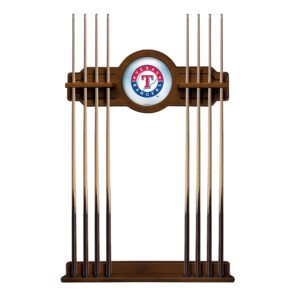 Chardonnay Texas Rangers Eight Stick Wood Pool Cue Rack