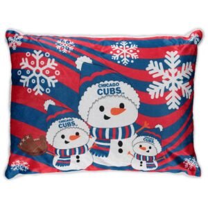Chicago Cubs 20'' x 26'' Holiday Snowman Bed Pillow