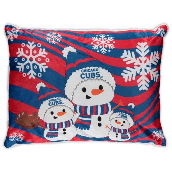 Chicago Cubs 20'' x 26'' Holiday Snowman Bed Pillow