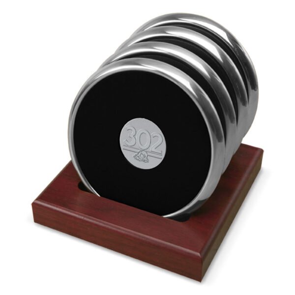 Delaware Fightin' Blue Hens Silver Four-Piece Coaster Set Delaware Fightin' Blue Hens Silver Four-Piece Coaster Set