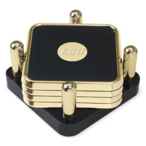 ECU Pirates Gold 4-Piece Square Coaster Set