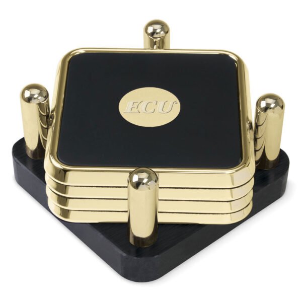 ECU Pirates Gold 4-Piece Square Coaster Set