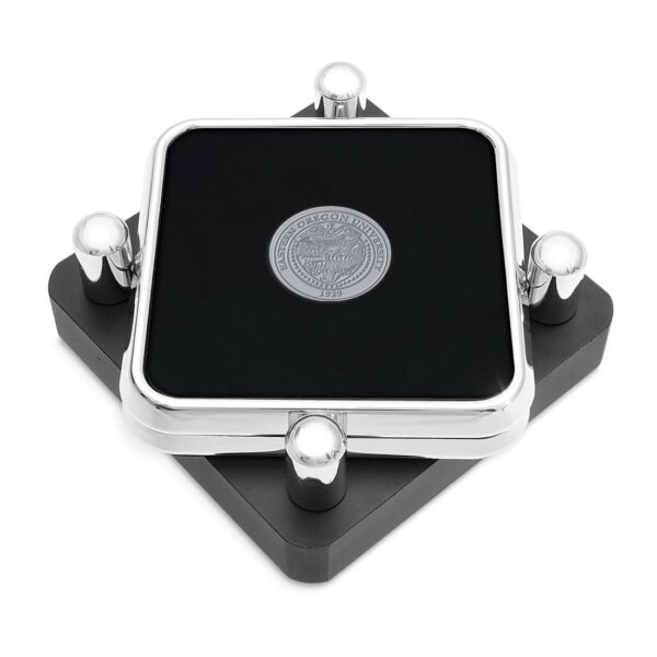 Eastern Oregon Mountaineers Silver 2-Piece Square Coaster Set Eastern Oregon Mountaineers Silver 2-Piece Square Coaster Set